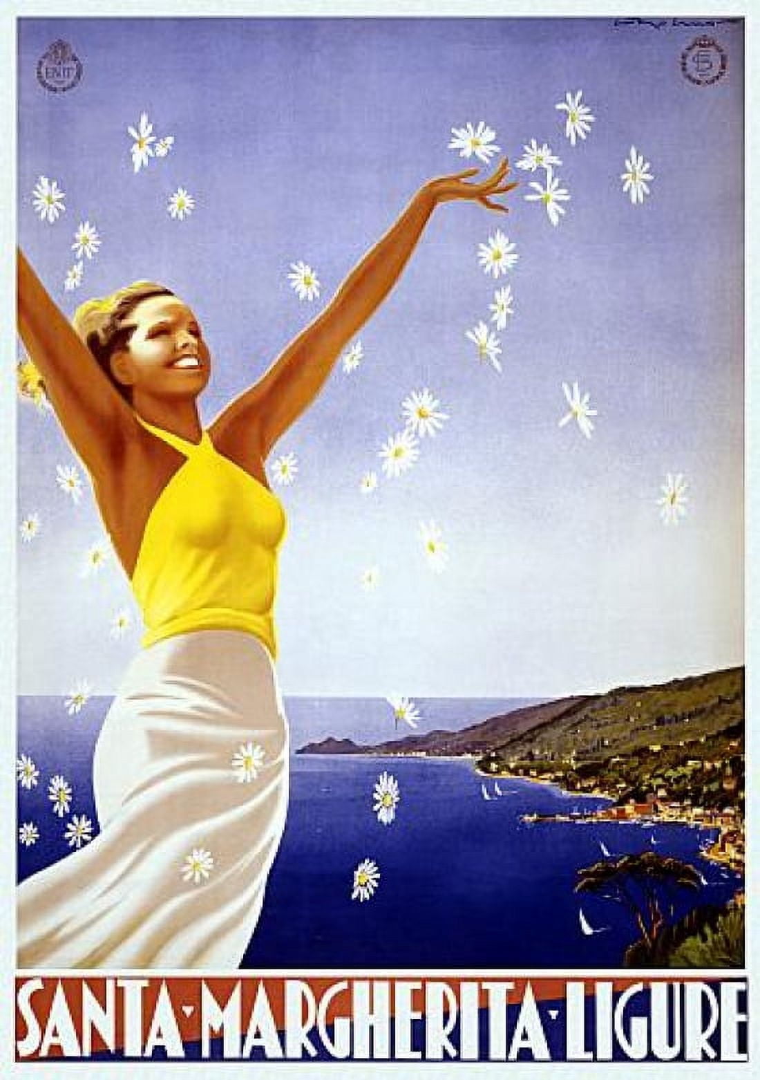 Santa Margherita Ligure Vintage Travel Canvas Art - (24 x 36)