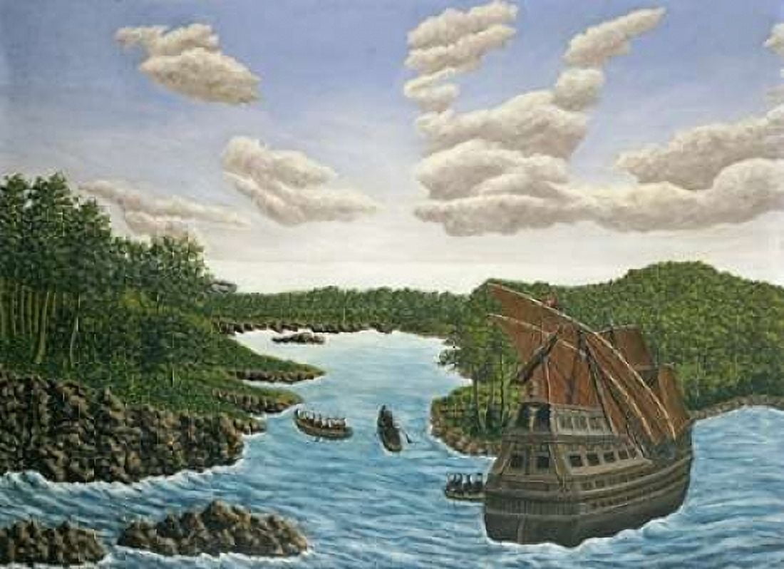 Santa Maria Canvas Art - Andre Bauchant (20 x 28)