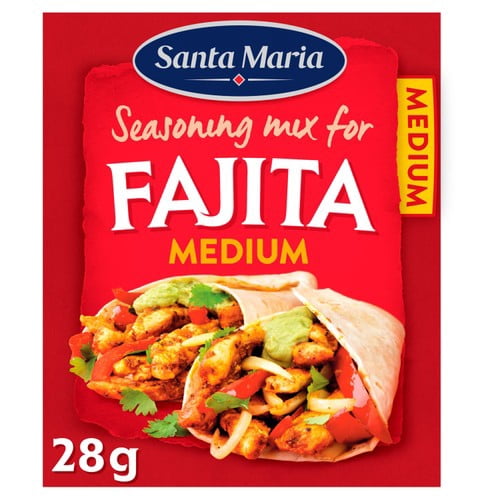 Santa Maria Medium Fajita Seasoning Mix 28g, British Import (Pack of 2)