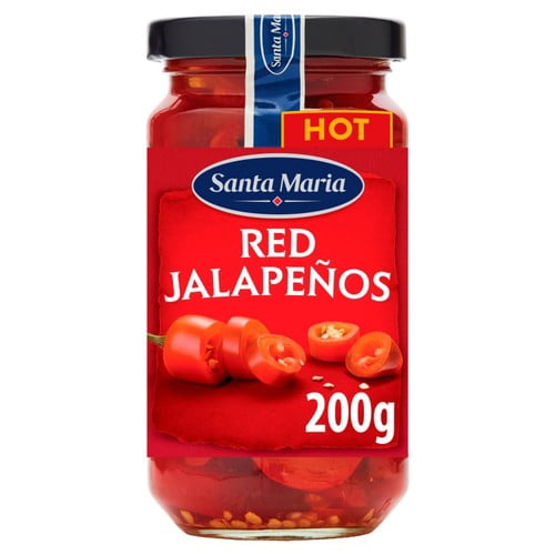 Santa Maria Red Jalapenos 200g, British Import (Pack of 3)