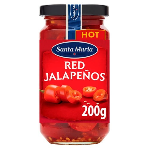 Santa Maria Red Jalapenos 200g, British Import (Pack of 3)