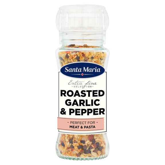 Santa Maria Roasted Garlic & Pepper Grinder 80G, Imported from Britain