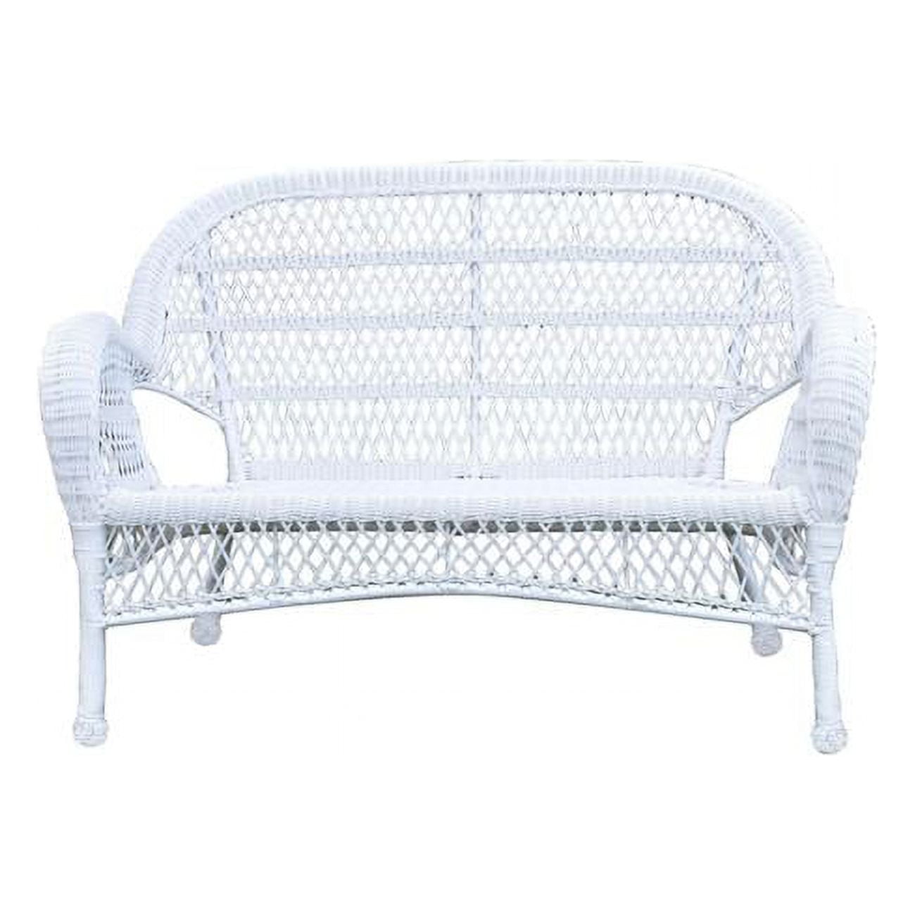 Santa Maria White Wicker Patio Love Seat