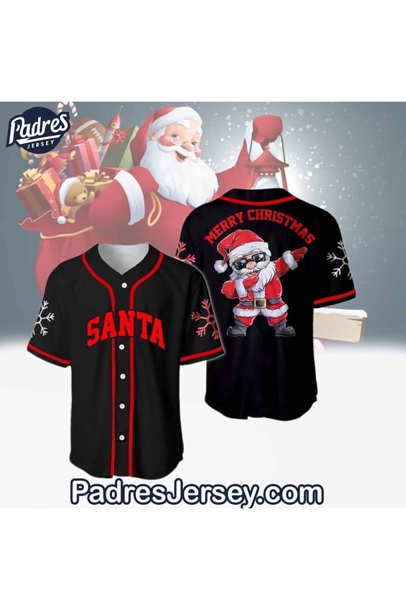 Santa Merry Christmas Baseball Jersey Outfit - Christmas Tree