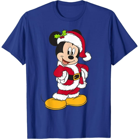 Santa Mickey Mouse Holiday Christmas DTG Print Unisex T-Shirt