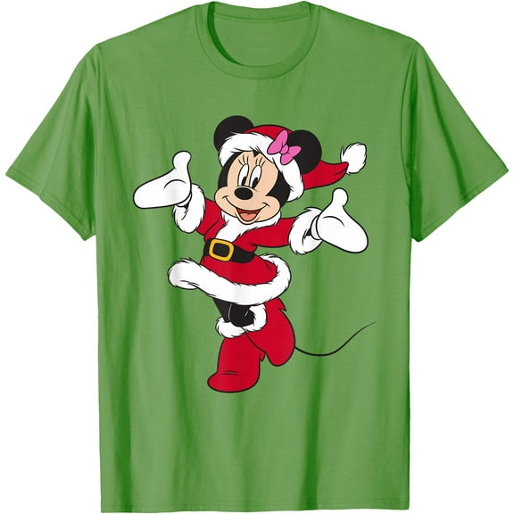 Santa Minnie Mouse Holiday Christmas DTG Print Unisex T-Shirt