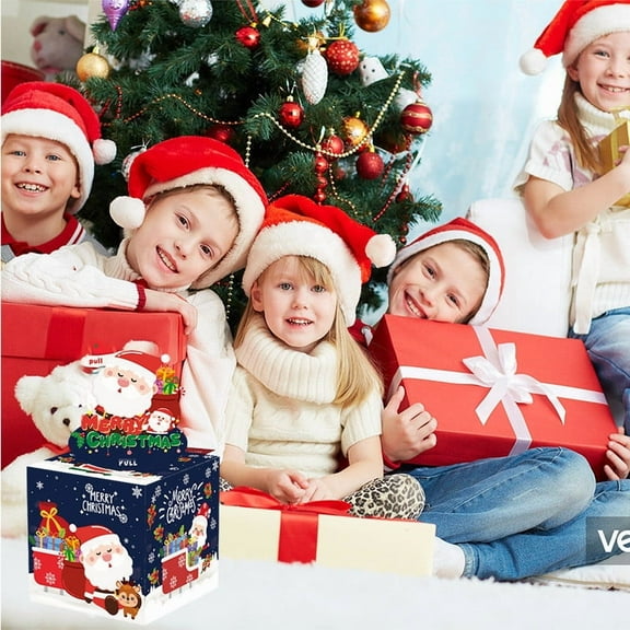 Santa Money Box Christmas Gift Surprise Container for Cash & Small Gifts Festive Party Decoration with Hidden Compartment