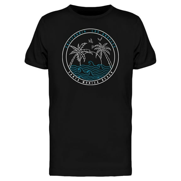 Santa Monica Beach Logo T-Shirt Men -Image by Shutterstock, Male XX-Large