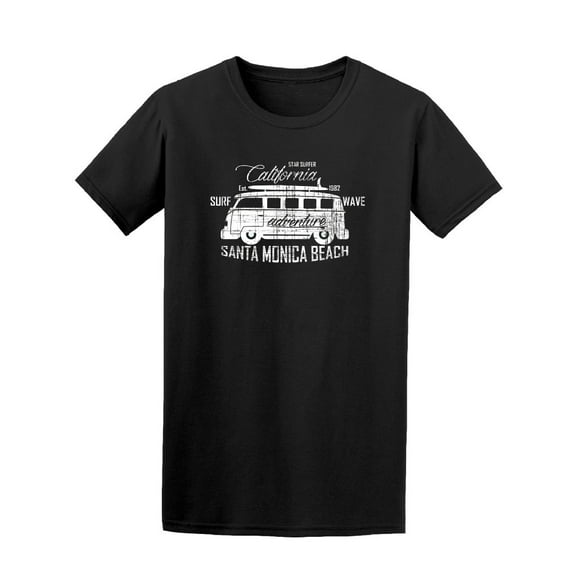Santa Monica Beach Surf Bus  T-Shirt Men -Image by Shutterstock, Male x-Large
