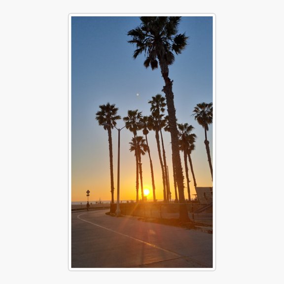 Santa Monica California Sunset Sticker
