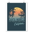 thumbnail image 1 of Santa Monica, California, Sunset Stripes, Palm and Lifeguard Booth, 1 of 2