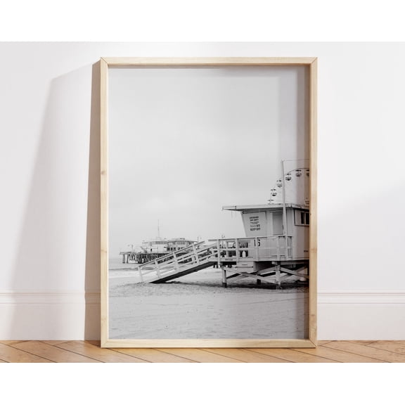 Santa Monica Pier Art Print, Santa Monica Wall Photography, Santa Monica Beach Print, Ferris Wheel Wall Art, California Art Wall Art, Modern Wall Decor, 24x36 UNFRAMED