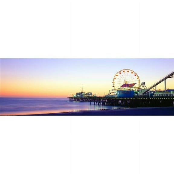 Santa Monica Pier At Sunset California Poster Print - 36 x 12
