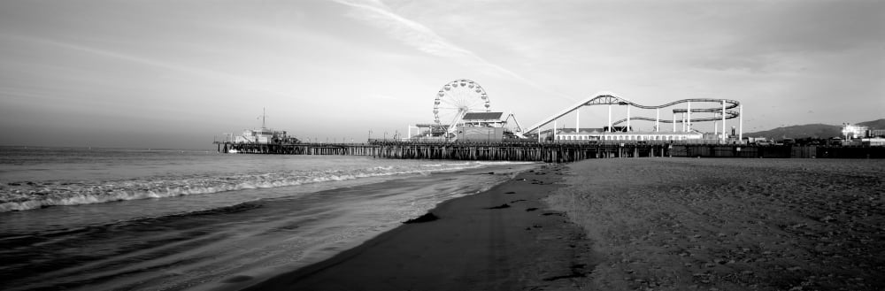 Santa Monica Pier California USA Canvas Art - Panoramic Images (6 x 18)