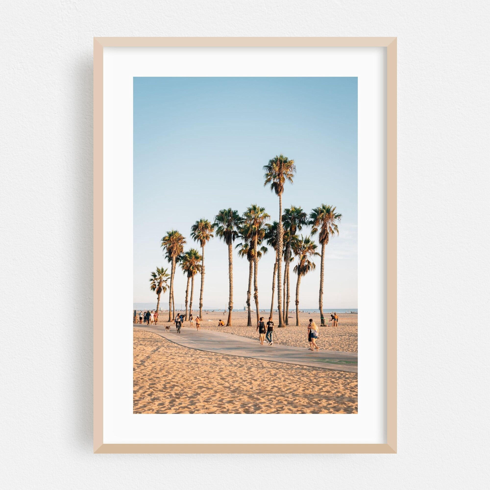 Santa Monica Print, California Wall Art, Beach Art, Palm Tree Poster ...