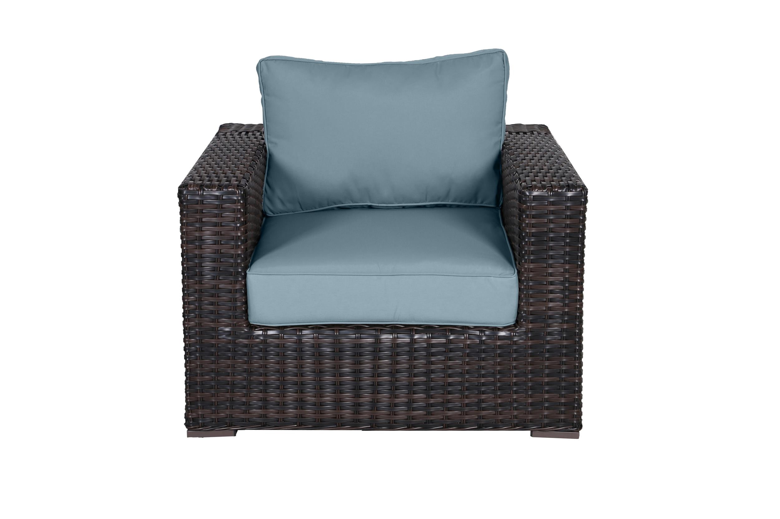 Santa Monica Wicker Rattan Club Chair in Espresso Brown Frame/Spa ...