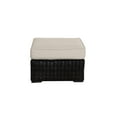 thumbnail image 1 of Santa Monica Wicker Rattan Ottoman in Espresso Brown Frame/Light Beige Cushion, 1 of 1