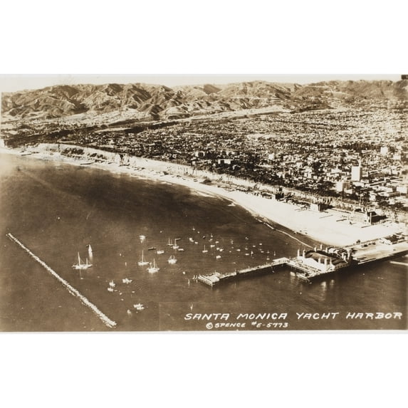 Santa Monica Yacht Harbour Poster Print By Mary Evans Grenville Collins Postcard Collection