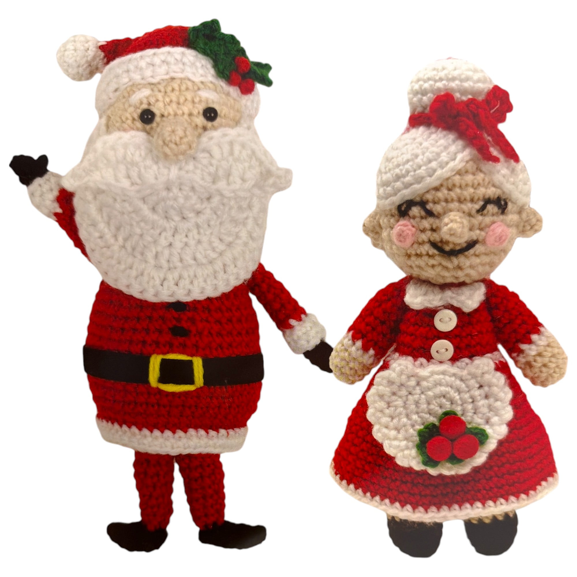 Santa & Mrs. Claus Complete Crochet Kit, Holiday DIY Craft Set