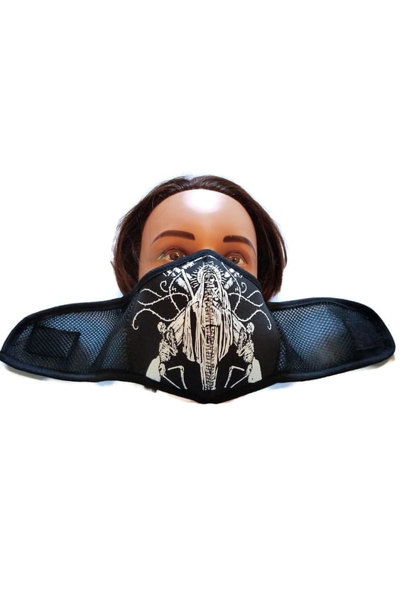 Santa Muerte Face Mask Reusable Neoprene, Half Face Mask saint Death Mouth