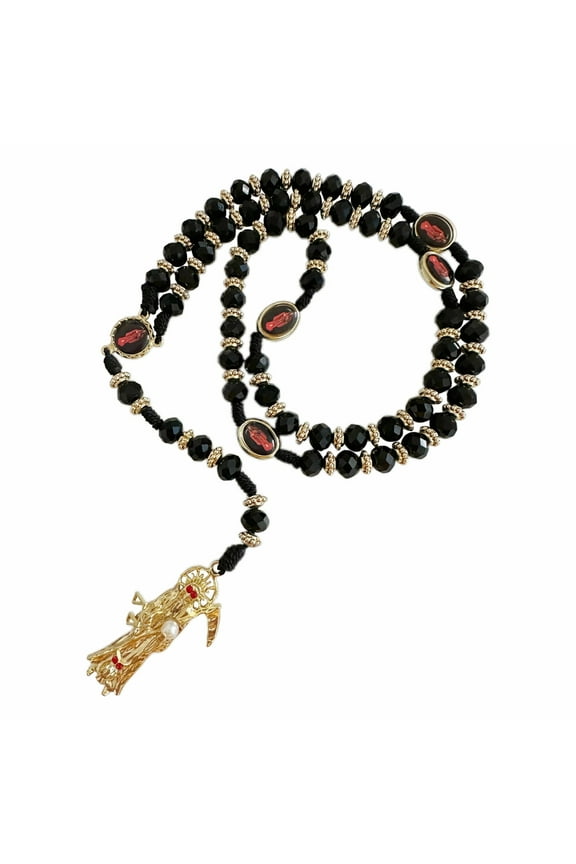 Santa Muerte Necklace Rosaries Beads Holy Death's Necklace Blessing Crafted Rosario de la santa muerte Prayer Gift For Men and Women