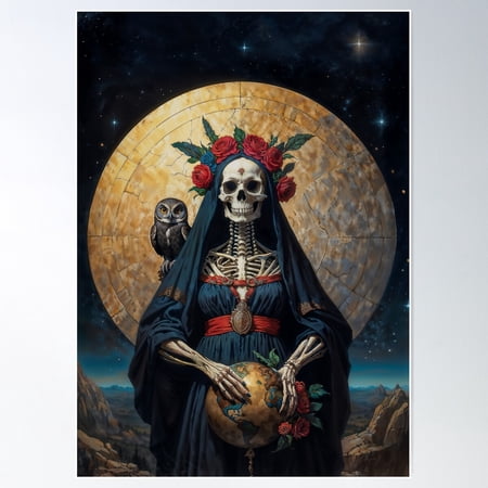 Santa Muerte Poster Wall Art, Modern Wall Decor For Living Room Bedroom, 8x12 UNFRAMED