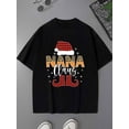 thumbnail image 1 of Santa Nana Claus Tee Christmas graphic t shirts t-shirts for men 180G 100% Cotton black Breathable fabric, round neck, short sleeves, perfect for summer outdoor activities and leisure wear beach ele, 1 of 7