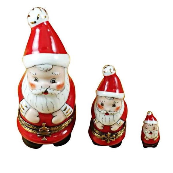 Santa Nesting with Ball on Top Limoges Box for Holiday Decor Limoges Box Porcelain Figurine