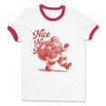 thumbnail image 1 of Santa Nice Nice Baby Ringer Tee Shirt Unisex Large White/Red, 1 of 5