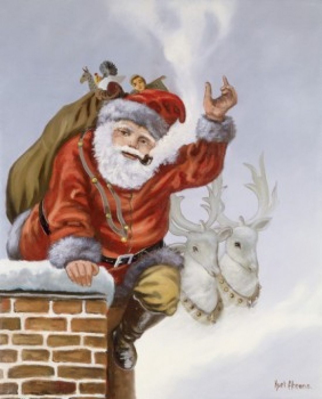 Santa Nostalgia Cards Canvas Art - (24 x 36)