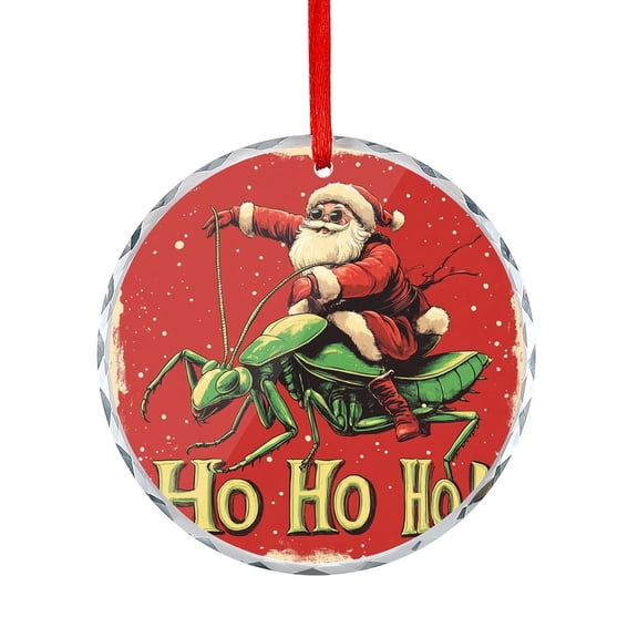 Santa On Praying Mantis Ornament Santa Riding Mantis Hanging Ornament Hanging Craft Collectibles for Xmas Trees Home Party Gifts