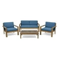 thumbnail image 1 of Santa Otis Outdoor 4 Seater Acacia Wood Chat Set with Cushions, Teak and Dark Teal, 1 of 10