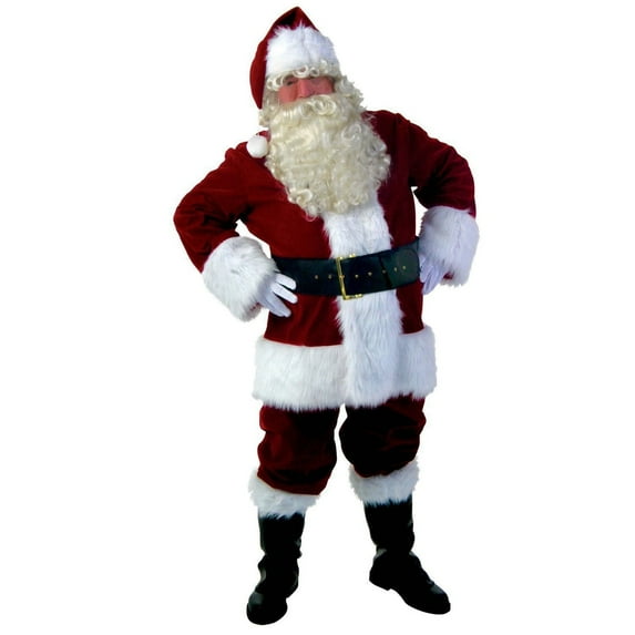 Santa Outfits for Men Adult Santa Suit 6pcs Santa Claus Set Mens Christmas Suit Set Holiday Outfit XL