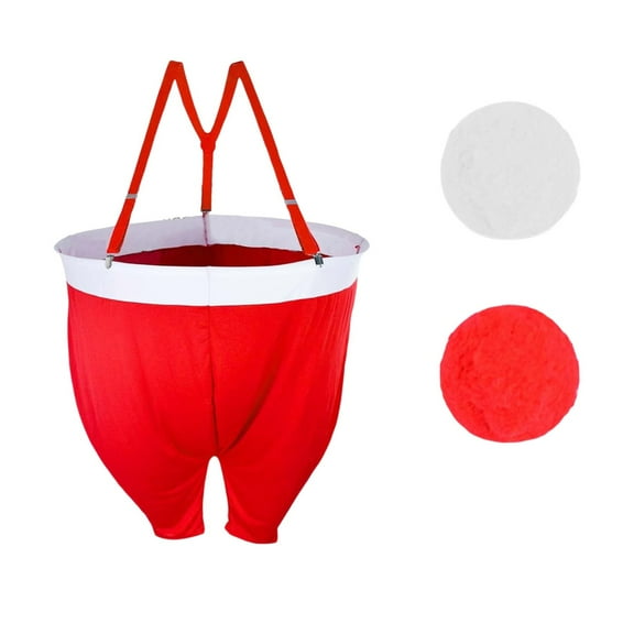 Santa Pants Snowball Fight Red and White Christmas Snowball Toss Activity Game Party Toss Game for Families Yard Indoor Outdoor