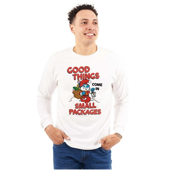 Santa Papa Smurf Christmas Presents Long Sleeve TShirt Men Women Brisco Brands S