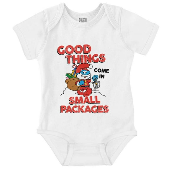 Santa Papa Smurf Christmas Presents Romper Boys or Girls Infant Baby Brisco Brands 6M