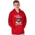 thumbnail image 1 of Santa Papa Smurf Christmas Presents Unisex Plus Size Zip Hoodie Brisco Brands 4X, 1 of 5