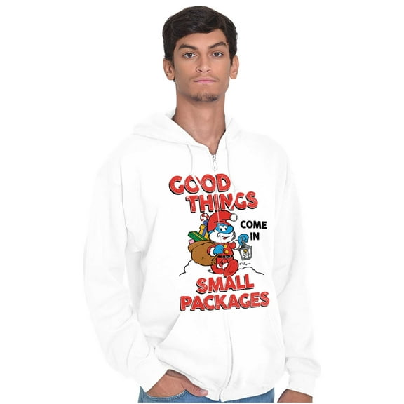 Santa Papa Smurf Christmas Presents Zip Up Hoodie Men's Women's Brisco Brands M