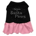 thumbnail image 1 of Christmas Pet Dog  Cat Dress Rhinestone, "I Believe In Santa Paws", 1 of 3