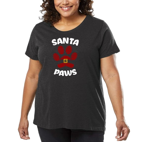 Santa Paws - Women's Plus Size Word Art T-Shirt