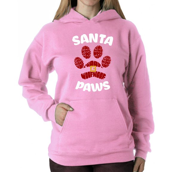 Santa Paws - Women's Word Art Hooded Sweatshirt
