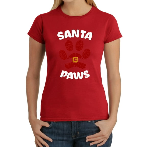 Santa Paws - Women's Word Art T-Shirt