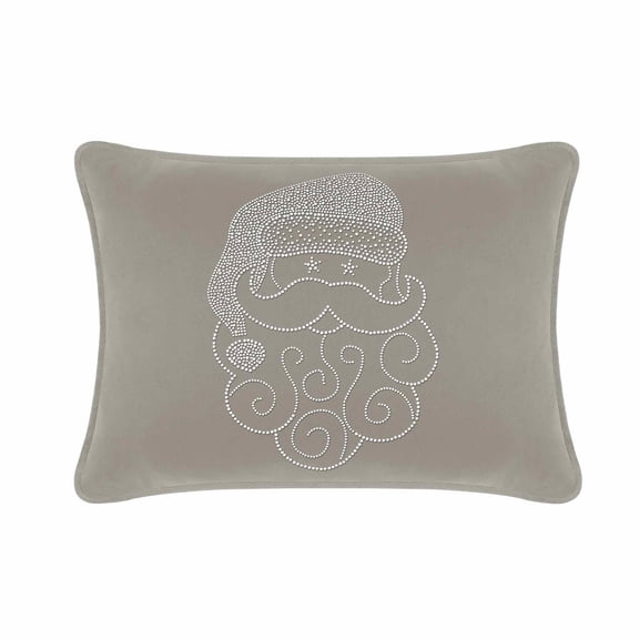 Santa Pillow - 14x20 - Silver Velvet