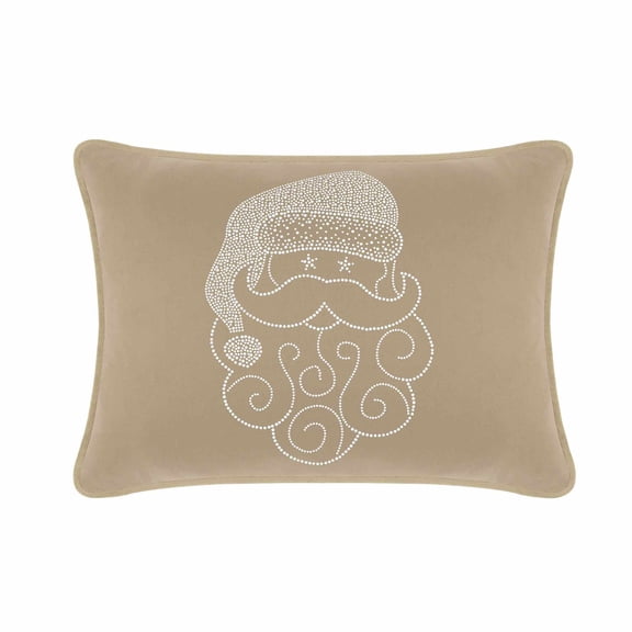 Santa Pillow - 14x20 - Taupe Velvet