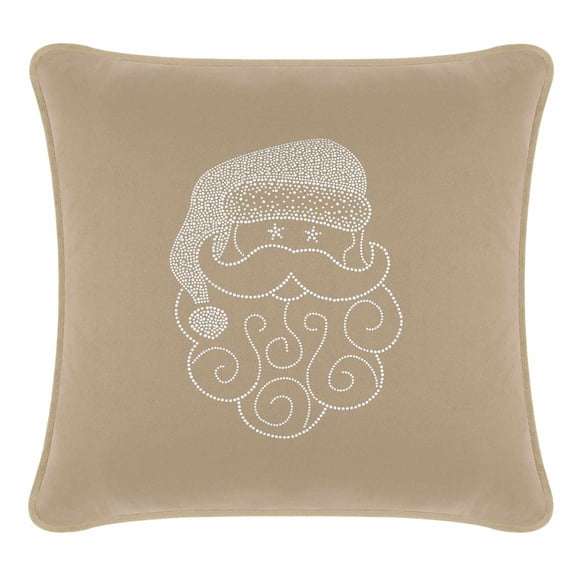 Santa Pillow - 20x20 - Taupe Velvet