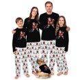 thumbnail image 1 of Santa Playing Hockey Matching Family Christmas Pajamas With Dog, Black Hockey Holiday PJs, Plus Sizes, With Pockets, 1 of 7