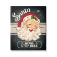 thumbnail image 1 of Santa Please Stop Here Vintage Smiling Holiday Graphic Art Gallery Wrapped Canvas Print Wall Art, 1 of 7
