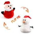 thumbnail image 1 of Santa Plush Toy Reversible Santa Claus Snowman Toy Double Sided Stuffed Plush Soft Flip Doll Christmas Birthday Gift for Kids, Red & White, 1 of 6