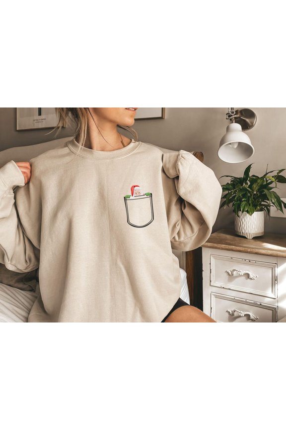 Santa Pocket Sweatshirt, Sweater, , Fun Shirt, Comfy Sweater, Santa Claus Shirt, Santa All Size S-5Xl