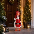 thumbnail image 1 of Santa Porch Goose Clothes for 23" Lawn Goose - Handmade Knit Red Pointy Hat, Satin Bow & Neck Ribbon - Christmas Goose Costumes for Outdoor Lawn Garden Yard Patio Decoration - Akmoler, 1 of 8